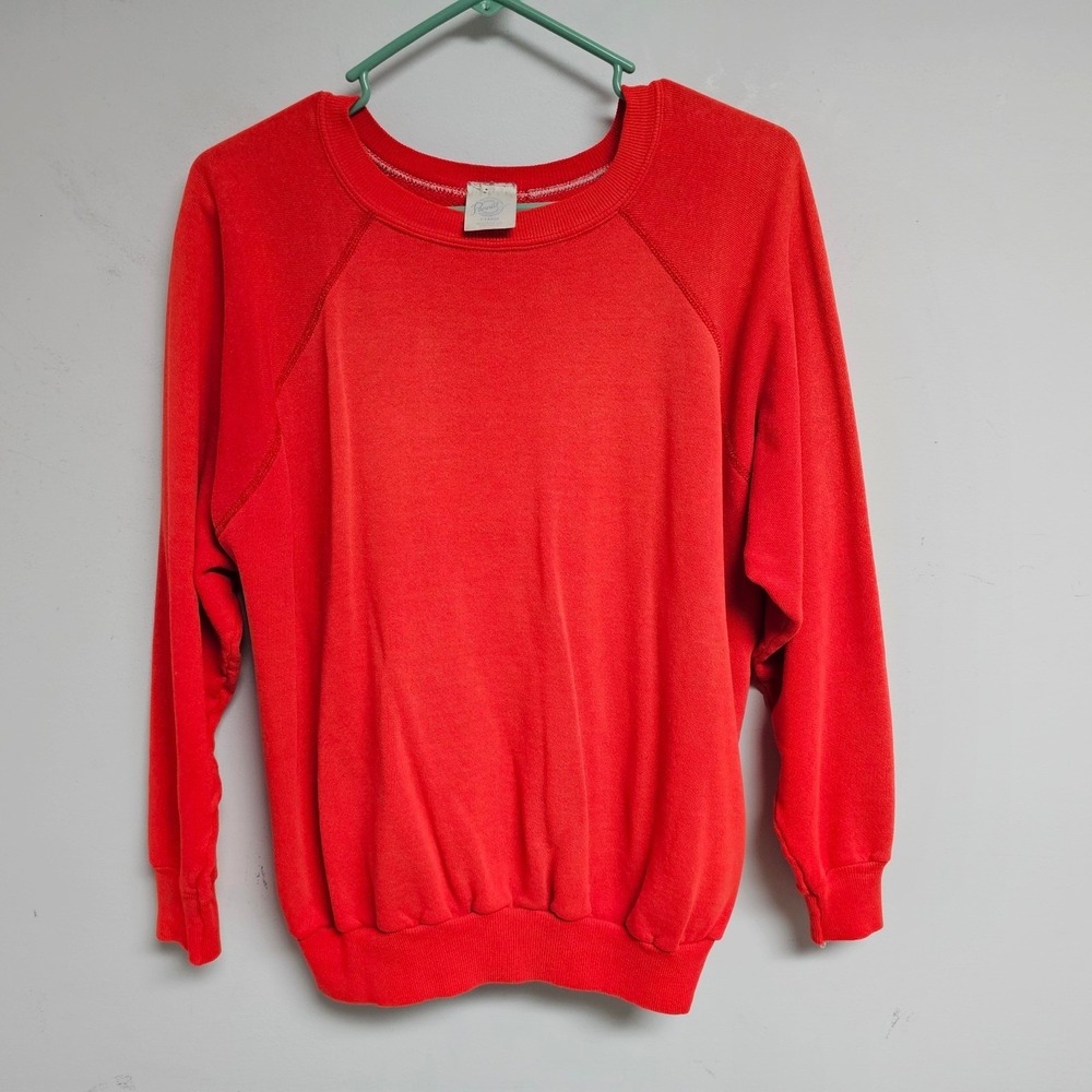 Vintage Pannill Sweatshirt Mens XL Red Crewneck Pullover Raglan USA Blank